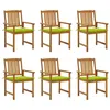 Image de vidaXL Chaises de jardin avec coussins lot de 6 Bois d'acacia massif3078162