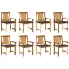 Image de Vidaxl Chaises De Jardin Avec Coussins Lot De 8 Bois D'acacia Solide