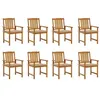 Image de vidaXL Chaises de jardin avec coussins lot de 8 Bois d'acacia solide3078169