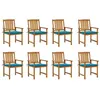 Image de vidaXL Chaises de jardin avec coussins lot de 8 Bois d'acacia solide3078170