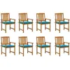 Image de vidaXL Vidaxl Chaises De Jardin Avec Coussins 8 Pcs Bois D'acacia Solide