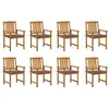 Image de vidaXL Chaises de jardin avec coussins lot de 8 Bois d'acacia solide