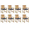 Image de vidaXL Chaises de jardin avec coussins lot de 8 Bois d'acacia solide3078176