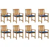 Image de vidaXL Vidaxl Chaises De Jardin Avec Coussins 8 Pcs Bois D'acacia Solide