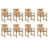 Image de vidaXL Chaises de jardin avec coussins lot de 8 Bois d'acacia solide