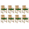 Image de Vidaxl Chaises De Jardin Avec Coussins 8 Pcs Bois D'acacia Solide