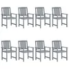 Image de Vidaxl Chaises De Jardin Lot De 8 Bois Massif D'acacia Gris