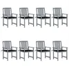 Image de vidaXL Chaises de jardin et coussins lot de 8 Bois acacia solide Gris3078229