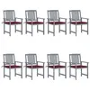 Image de vidaXL Chaises de jardin et coussins lot de 8 Bois acacia solide Gris3078231
