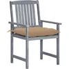 Image de Chaises De Jardin Avec Coussins 8 Pcs Bois D'acacia Solide Gris Yueyinnkeji Type10