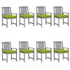 Image de vidaXL Chaises de jardin et coussins lot de 8 Bois acacia solide Gris