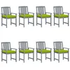 Image de vidaXL Vidaxl Chaises De Jardin Avec Coussins 8 Pcs Bois D'acacia Solide Gris