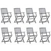Image de vidaXL Chaises pliables d'extérieur lot de 8 Bois d'acacia solide