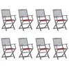 Image de vidaXL Chaises pliables d'extérieur lot de 8 et coussins Bois d'acacia3078268