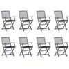 Image de vidaXL Chaises pliables d'extérieur lot de 8 et coussins Bois d'acacia