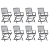 Image de vidaXL Chaises pliables d'extérieur lot de 8 et coussins Bois d'acacia
