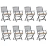 Image de Vidaxl Chaises Pliables D'extÃ©rieur 8 Pcs Avec Coussins Bois D'acacia