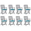 Image de vidaXL Chaises pliables d'extérieur lot de 8 et coussins Bois d'acacia