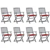 Image de vidaXL Chaises pliables d'extérieur lot de 8 et coussins Bois d'acacia3078283