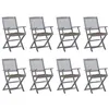Image de vidaXL Chaises pliables d'extérieur lot de 8 et coussins Bois d'acacia3078285