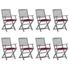 Image de Vidaxl Chaises Pliables D'extÃ©rieur 8 Pcs Avec Coussins Bois D'acacia
