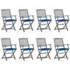 Image de vidaXL Chaises pliables d'extérieur lot de 8 et coussins Bois d'acacia