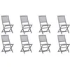 Image de vidaXL Chaises pliables d'extérieur lot de 8 Bois d'acacia solide