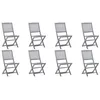 Image de Vidaxl Chaises Pliables D'extÃ©rieur Lot De 8 Bois D'acacia Solide