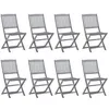 Image de vidaXL Chaises pliables d'extérieur lot de 8 et coussins Bois d'acacia