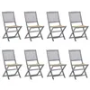 Image de vidaXL Chaises pliables d'extérieur lot de 8 et coussins Bois d'acacia