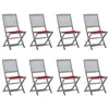 Image de vidaXL Chaises pliables d'extérieur lot de 8 et coussins Bois d'acacia3078296