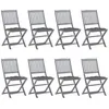 Image de vidaXL Chaises pliables d'extérieur lot de 8 et coussins Bois d'acacia