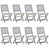 Image de vidaXL Chaises pliables d'extérieur lot de 8 et coussins Bois d'acacia