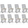 Image de vidaXL Chaises pliables d'extérieur lot de 8 et coussins Bois d'acacia