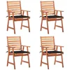Image de vidaXL Vidaxl Chaises À Dîner D'extérieur 4 Pcs Avec Coussins Acacia Massif