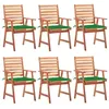 Image de Vidaxl Chaises Ã DÃ®ner D'extÃ©rieur 6 Pcs Avec Coussins Acacia Massif