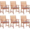Image de vidaXL Vidaxl Chaises À Dîner D'extérieur 6 Pcs Avec Coussins Acacia Massif