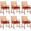 Image de Vidaxl Chaises Â¿Â¿ D?Ner D'extÂ¿Â¿Rieur 6 Pcs Avec Coussins Acacia Massif