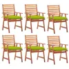 Image de vidaXL Chaises à manger d'extérieur lot de 6 et coussins Acacia massif3078373