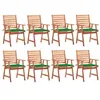 Image de vidaXL Chaises à manger d'extérieur lot de 8 et coussins Acacia massif3078379