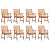 Image de Vidaxl Chaises Ã DÃ®ner D'extÃ©rieur 8 Pcs Avec Coussins Acacia Massif