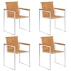 Image de vidaXL Chaises de jardin lot de 4 Bois d'acacia solide et inox3078467