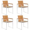 Image de vidaXL Chaises de jardin lot de 4 avec coussins Bois d'acacia massif3078473