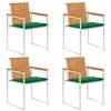 Image de vidaXL Chaises de jardin lot de 4 avec coussins Bois d'acacia massif3078475