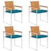 Image de vidaXL Chaises de jardin lot de 4 avec coussins Bois d'acacia massif3078489