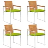 Image de vidaXL Chaises de jardin lot de 4 avec coussins Bois d'acacia massif3078496