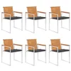 Image de Vidaxl Chaises De Jardin 6 Pcs Avec Coussins Bois D'acacia Solide