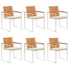 Image de vidaXL Chaises de jardin lot de 6 avec coussins Bois d'acacia solide3078499