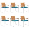 Image de vidaXL Chaises de jardin lot de 6 avec coussins Bois d'acacia solide3078501