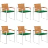 Image de vidaXL Vidaxl Chaises De Jardin 6 Pcs Avec Coussins Bois D'acacia Solide